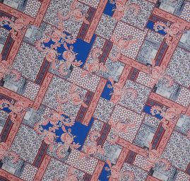 Šatová látka imitace hedvábí květy paisley vzor