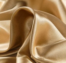 Satén taft pružný cappucino zlatočerný