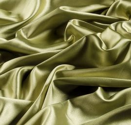 Satén taft pružný olivový zelenočerný