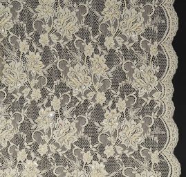 Krajka korálky, rokajl a flitry béžové barvy