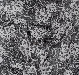 Šifon květinový krajkový vzor z kolekce Black and White