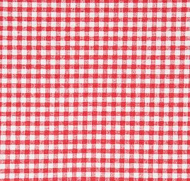 Bavlněná látka tisk vzor kostky káro červená/bílá