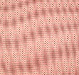 Bavlněná látka tisk motiv kostiček/srdíček červená/režná