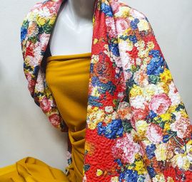 Pletenina úplet scuba crepe oranžový