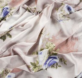 Imitace hedvábí pružný atlas růže starorůžová fialová