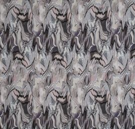 Viskozová šatová látka tisk abstrakt zelenorůžová