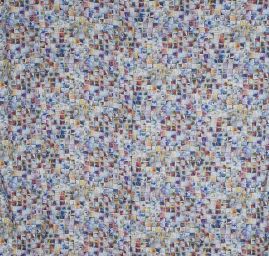 Viskozová šatová látka tisk geometrický vzor