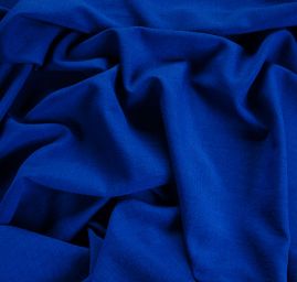Kostýmová pružná látka imitace lnu nivea modrá