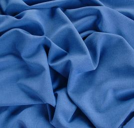 Kostýmová pružná látka imitace lnu modrá