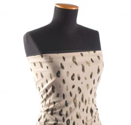 Úplet žoržetový zvířecí vzor kupón zelenobéžový