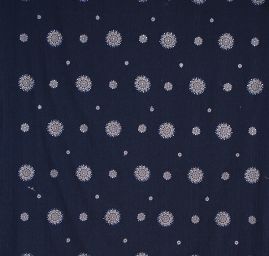 Riflovina efektní výšivka stříbrná/tm. modrá 