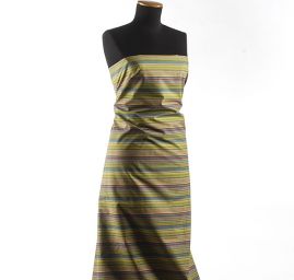 Bavlna pružná proužky zelenočervená