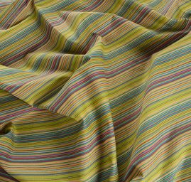 Bavlna pružná proužky zelenočervená