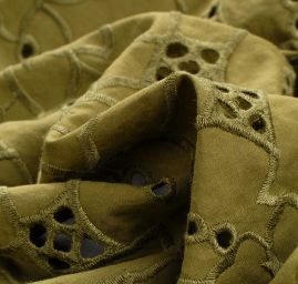 Krajka madeira květinový vzor zelená