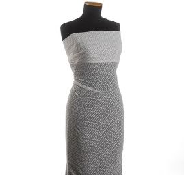 Šifon vzor obdélníků flock bílý