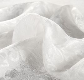 Šifon jemný květinový vzor slonová kost