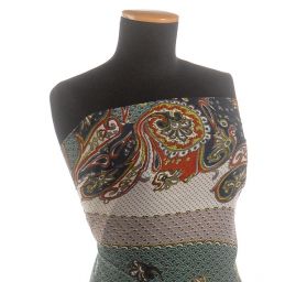 Šifon paisley vzor bordura