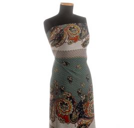 Šifon paisley vzor bordura