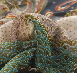 Šifon paisley vzor bordura