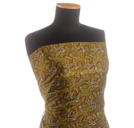 Šifon plise drobný paisley vzor 