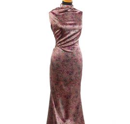 Atlas paisley motiv starorůžová