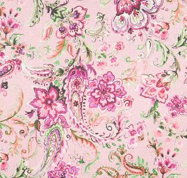 Atlas paisley motiv starorůžová