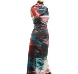 Atlas abstraktní malba fantazie tyrkys/starorůžová