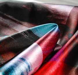 Atlas abstraktní malba fantazie tyrkys/starorůžová