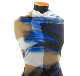 Žoržet abstraktní malba fantazie modro/zlatá