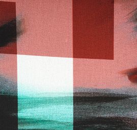 Žoržet abstraktní malba fantazie tyrkys/starorůžová