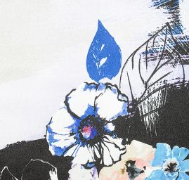 Atlas vzor květy/fantazie modrá