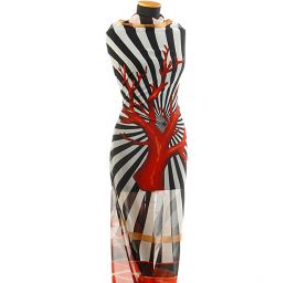 Žoržet motiv korálu v červené barvě 