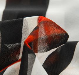 Žoržet motiv korálu v červené barvě 