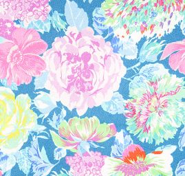 Atlas romantický vzor květin malý modrý