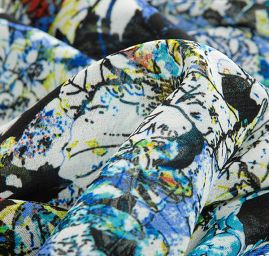 Žoržet romantický motiv květin modrý