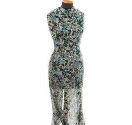 Žoržet romantický motiv květin zelený