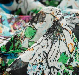 Žoržet romantický motiv květin zelený