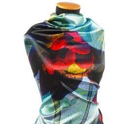 Atlas kupón leknín/ornament zelený