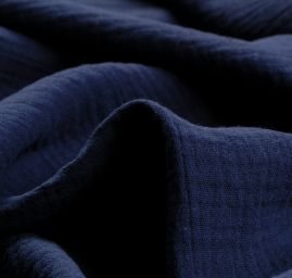 Bavlněný mušelín dvojitá gázovina tm.modrý