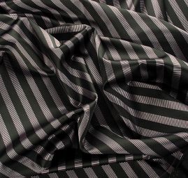 Taft proužky růžovo/šedý