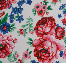 Žoržet mat Gipsy style bordura bílý