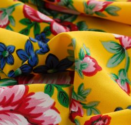 Žoržet mat Gipsy style bordura žlutý