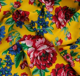 Žoržet mat Gipsy style bordura žlutý