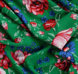 Žoržet mat Gipsy style bordura zelený