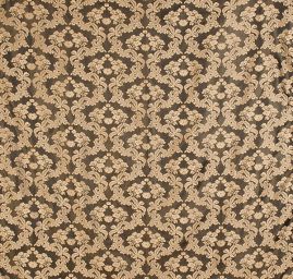 Hedvábný brokát květinový vzor černý