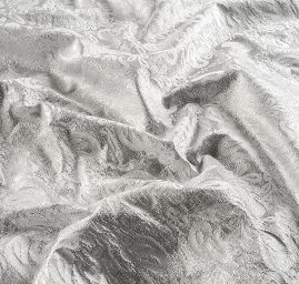 Brokát květinový motiv stříbrný