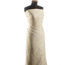 Etamín žakárový pasiley vzor písková žlutá