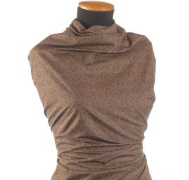 Bavlněná košilová látka hnědá drobné květy