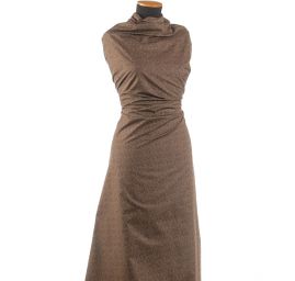 Bavlněná košilová látka hnědá drobné květy