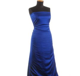 Krep satén pružný jemný modrý